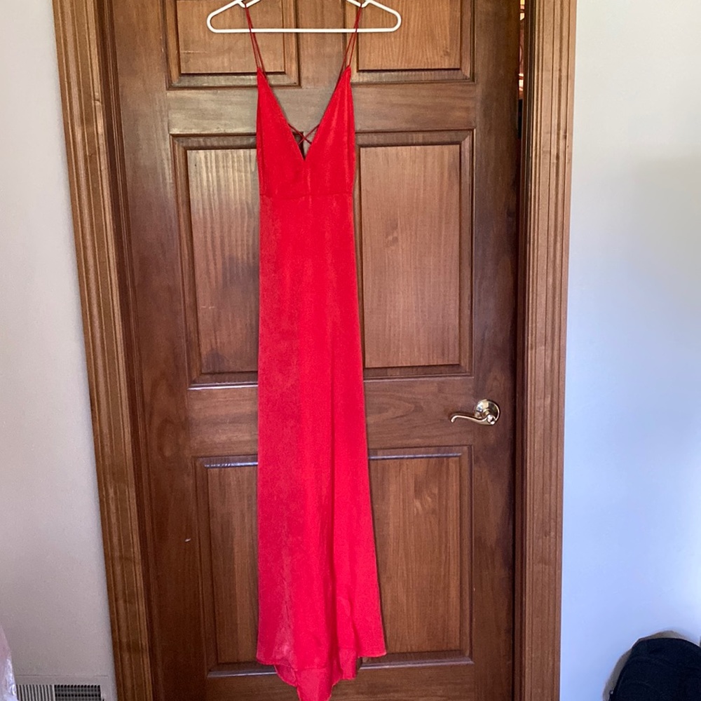 Long red dress